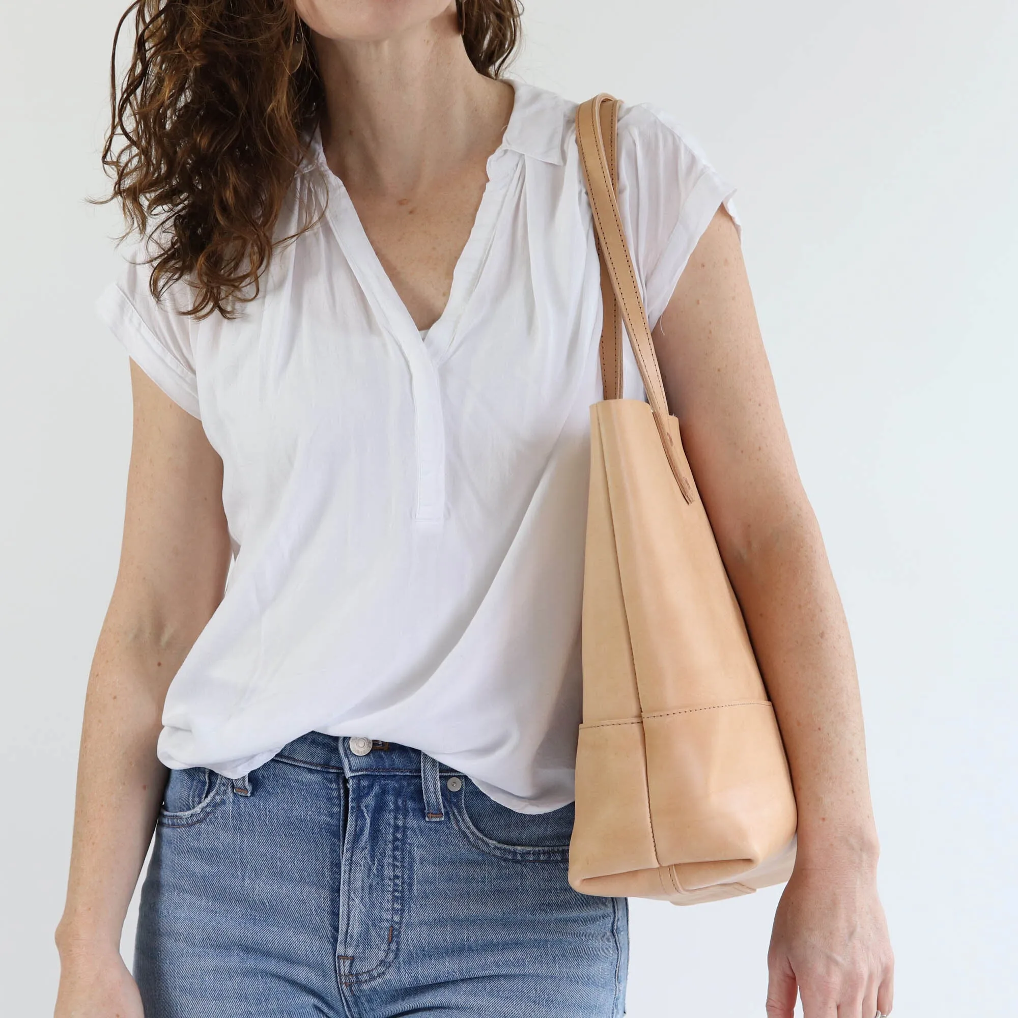 Work Tote in Italian Vegetable Tanned Leather - Natural - LIMITED EDITION!