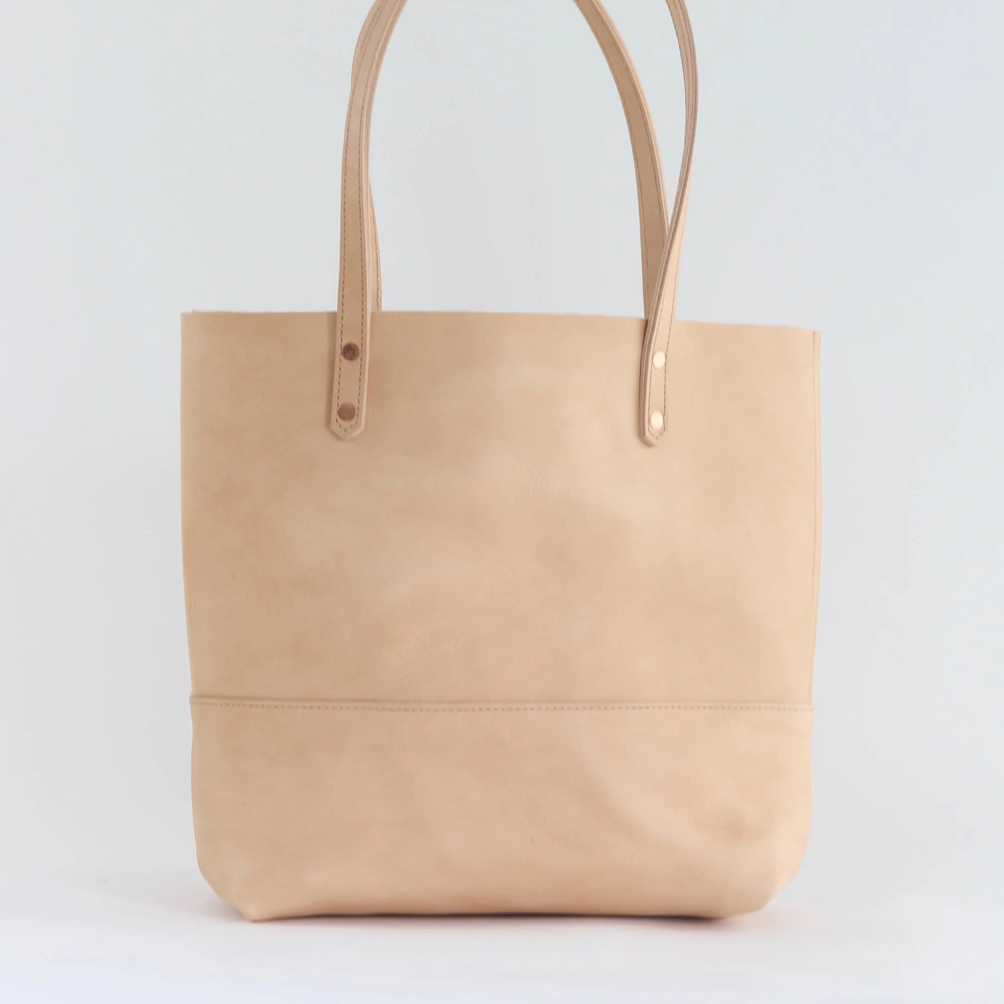 Work Tote in Italian Vegetable Tanned Leather - Natural - LIMITED EDITION!